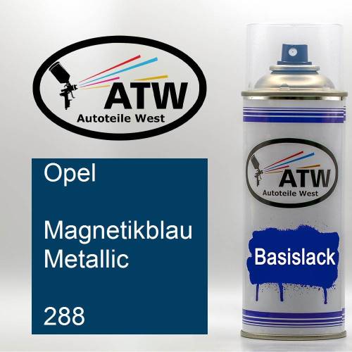 Opel, Magnetikblau Metallic, 288: 400ml Sprühdose, von ATW Autoteile West.